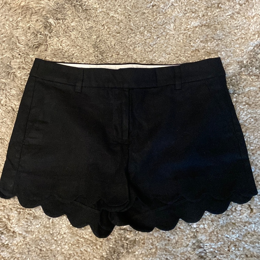 JCrew linen scalloped shorts